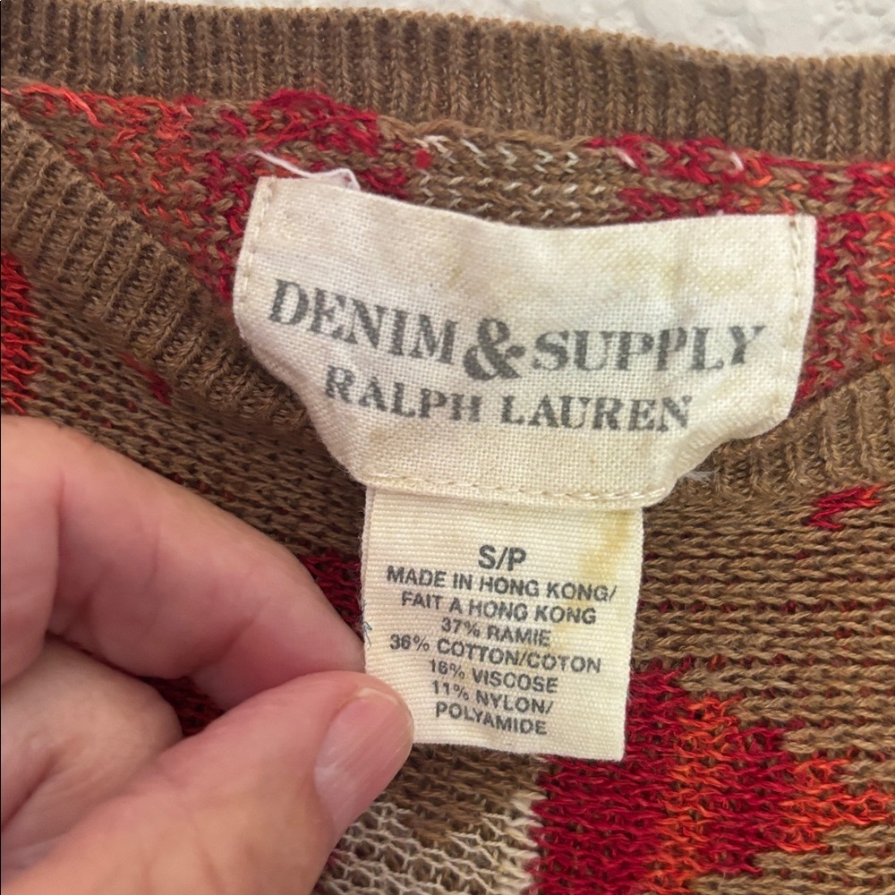 Women's Denim & Supply Ralph Lauren Southwestern Aztec Knit Sweater Size Small P - Picture 2 of 4